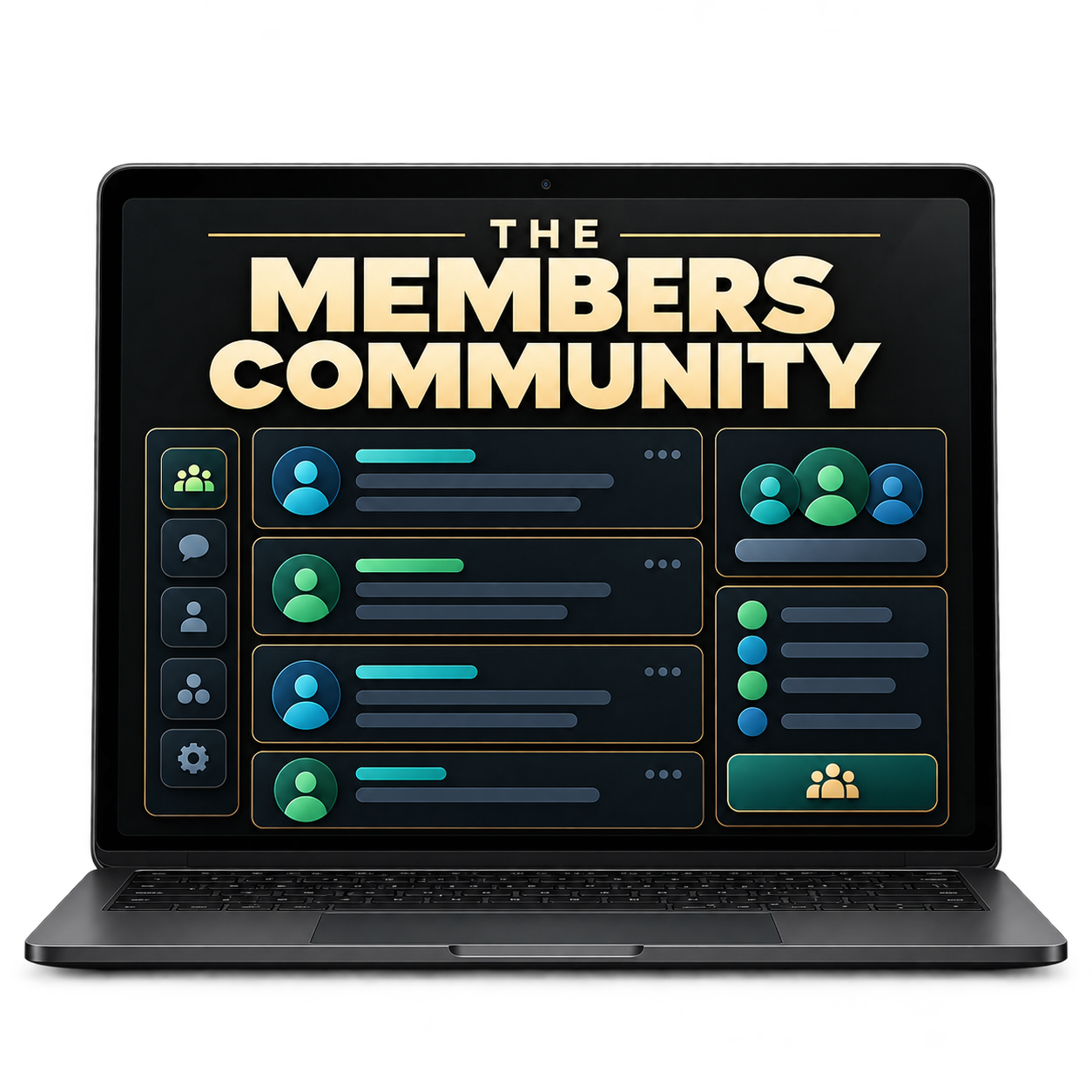The Members Community laptop mockup