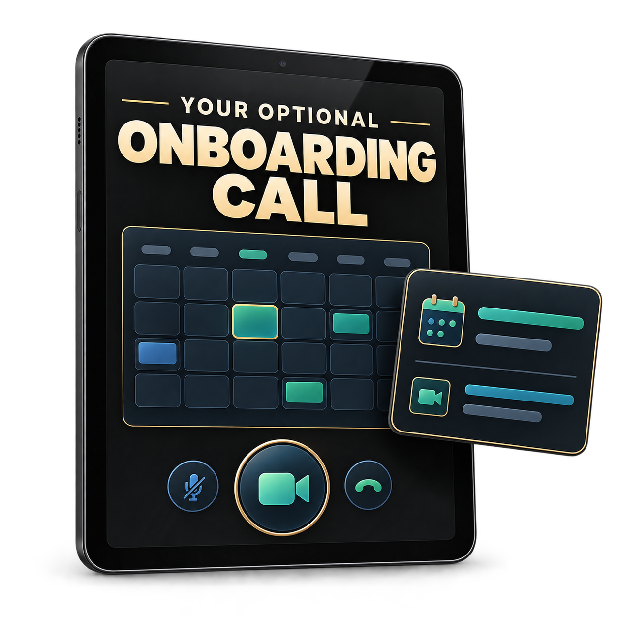 Optional onboarding call calendar mockup