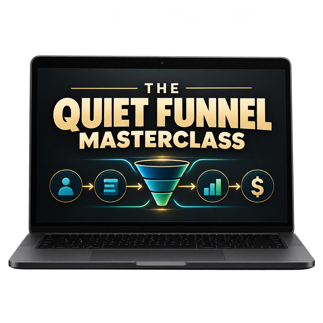 The Quiet Funnel Masterclass laptop mockup